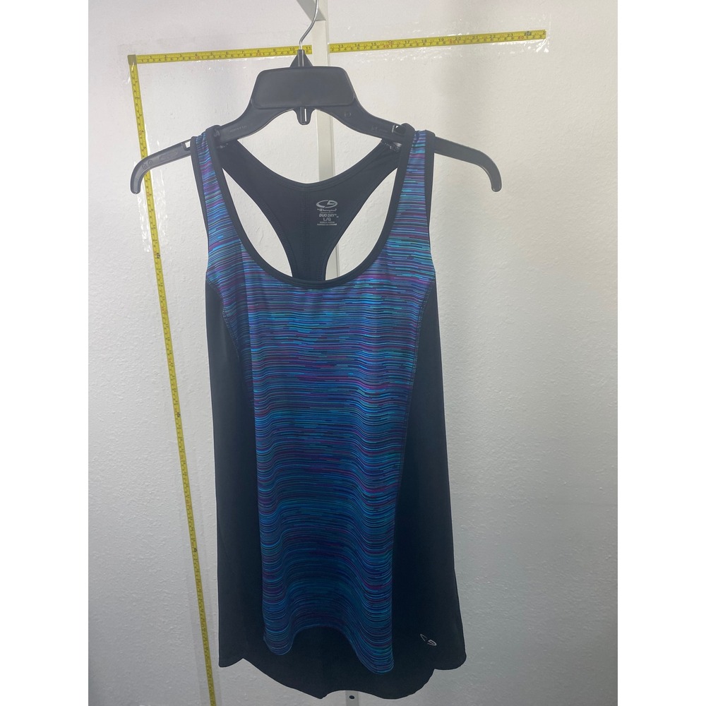C9 Champion Duo Dry Womens Racerback Tank Top Blue Purple Space Dye Large